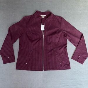 Christopher & Banks Purple Zip lightweight‎ Jacket Size Large New